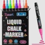 Timart Extra Fine Tip Chalk Markers (8 Pack 1mm Point), Liquid Chalk Pens