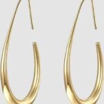 Lightweight Teardrop Hoop Earrings for Women – 14k Gold/White Gold