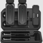 2 Pcs Wireless Lavalier Microphone for iPhone iPad Android with Charging Case 7H Clip on Lapel